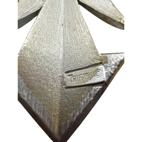 Vintage Trifari Silver-Tone Starburst Atomic Pendant Necklace Bold Statement